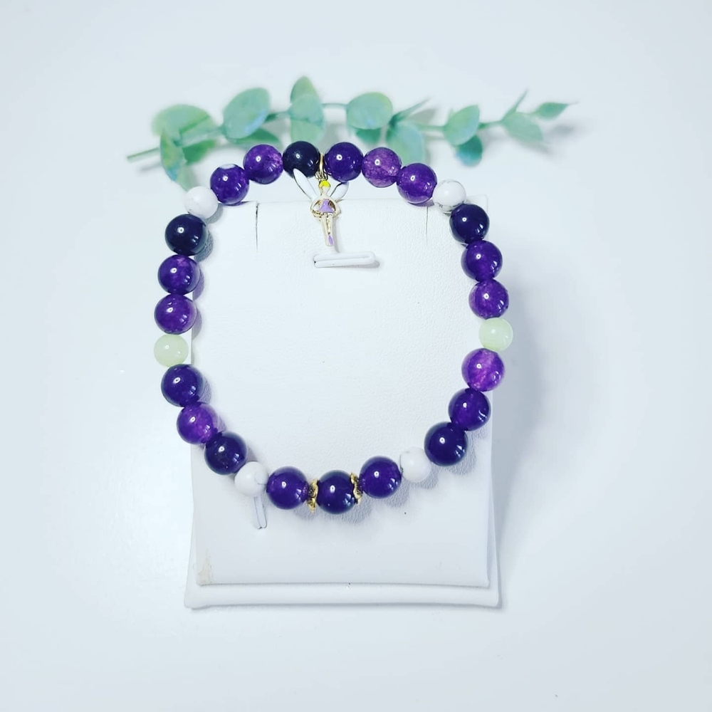 Beautiful Amethyst bracelet with Fairy charm